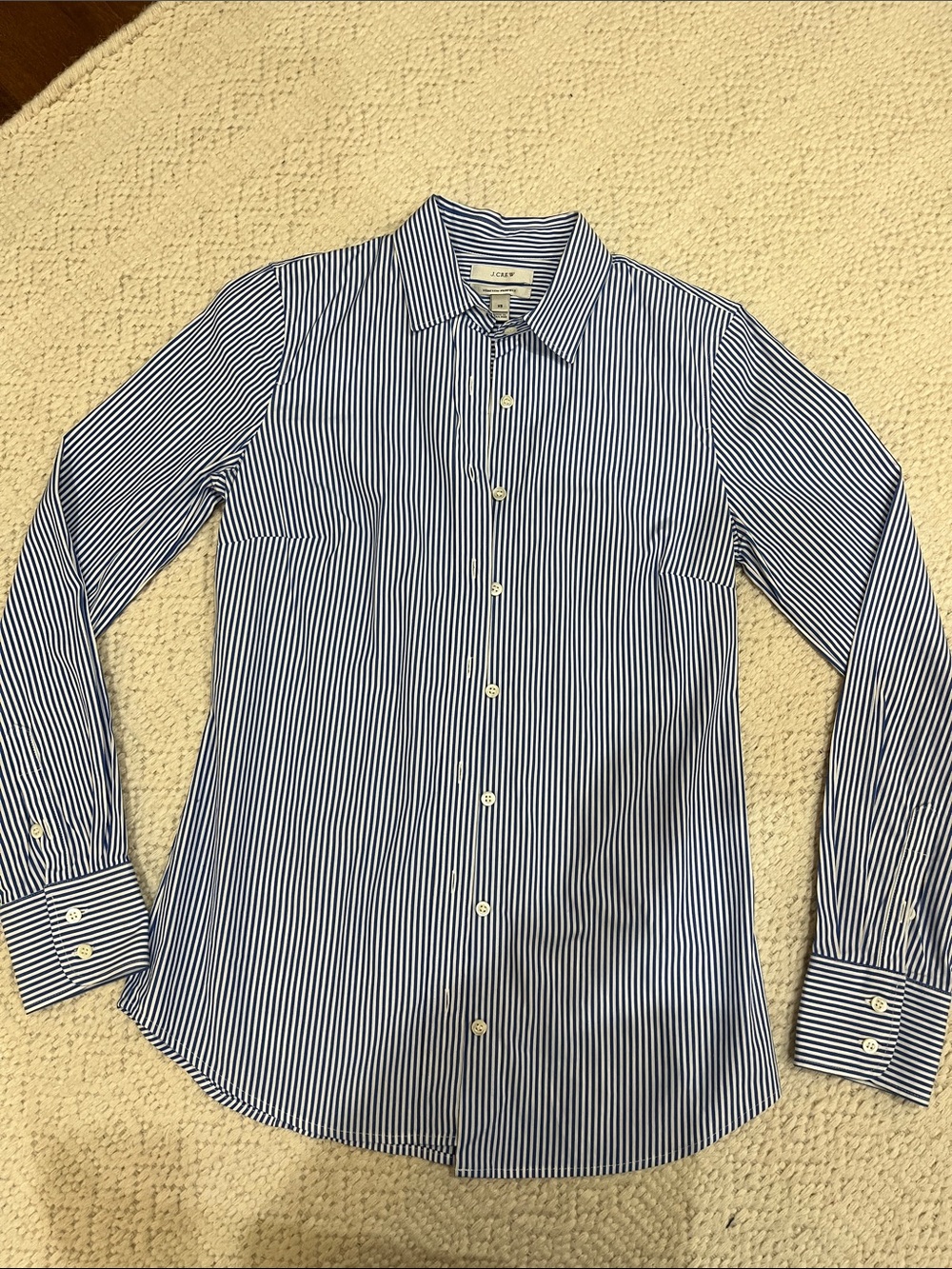 J. Crew Blue and White Striped Button-Down Shirt